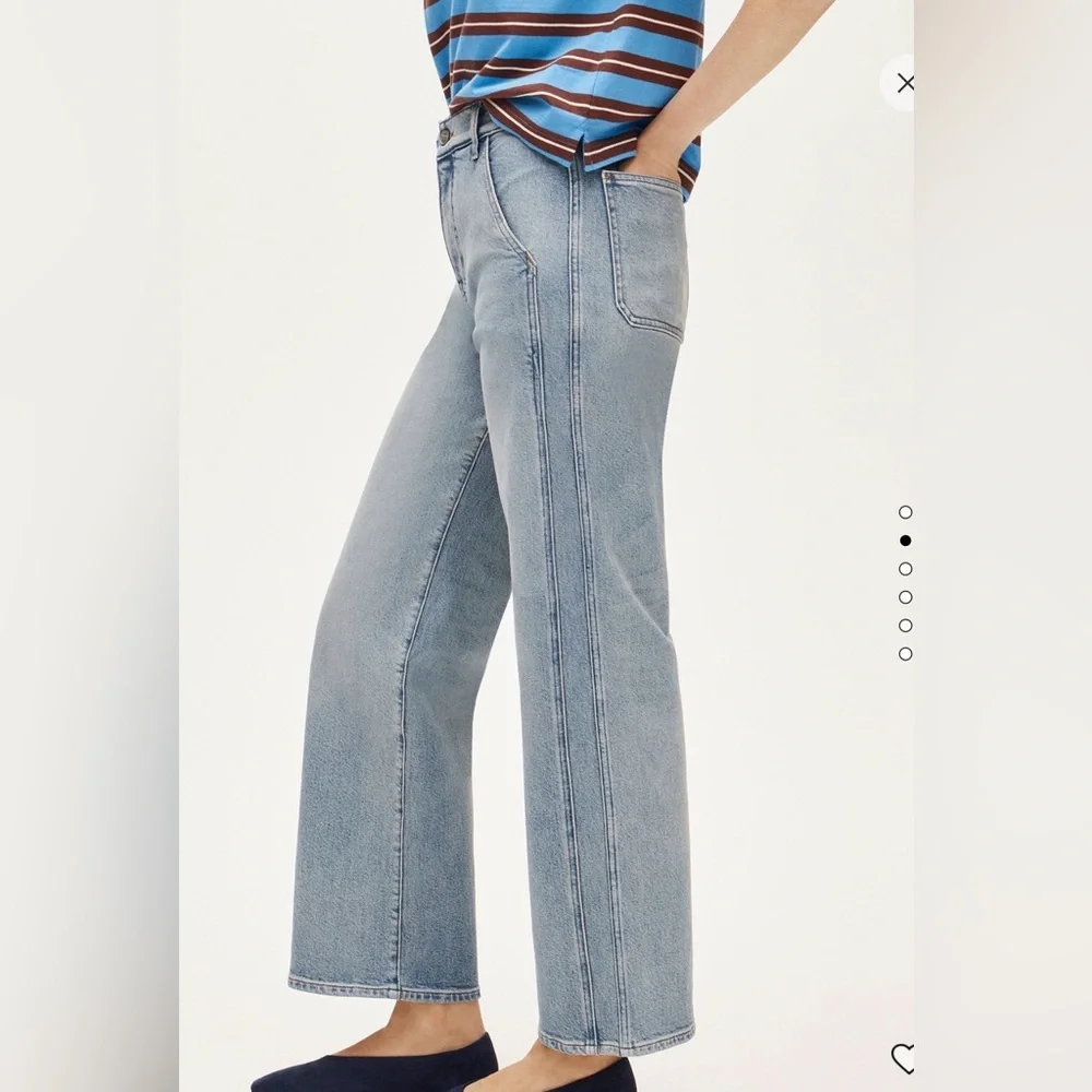 Jcrew high-rise semi-stretch utility slim wide jeans